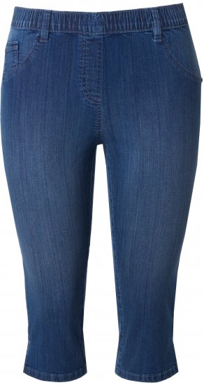 Ulla Popken Denim Elastic Waist Capres Blue Denim - Jeans & Broeken in Grote Maten – Plus Size - 