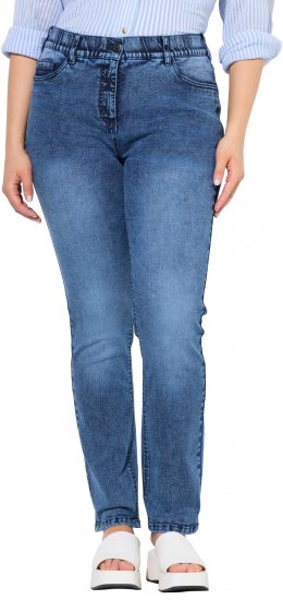 Ulla Popken Vintage Wash Stretch Fit Jeans Blue Denim - Jeans & Broeken in Grote Maten – Plus Size - 