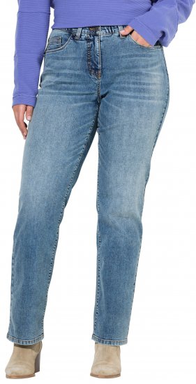 Ulla Popken Bow Embroidery Stretch Fit Jeans Blue Denim - Jeans & Broeken in Grote Maten – Plus Size - 