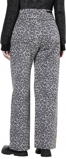 Ulla Popken Leopard Print Stretch Fit Jeans Beige - Jeans & Broeken in Grote Maten – Plus Size - 