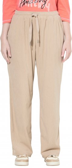 Ulla Popken Corduroy Elastic Waist Pants Brown - Jeans & Broeken in Grote Maten – Plus Size - 