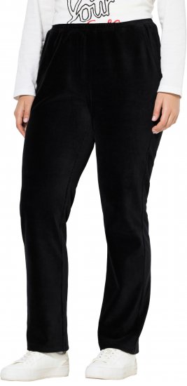 Ulla Popken Corduroy Elastic Waist Pants Black - Jeans & Broeken in Grote Maten – Plus Size - 