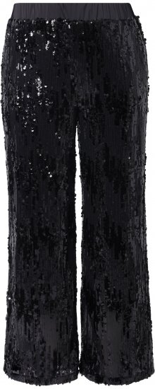 Ulla Popken Sequined Elastic Waist Pants Black - Jeans & Broeken in Grote Maten – Plus Size - 