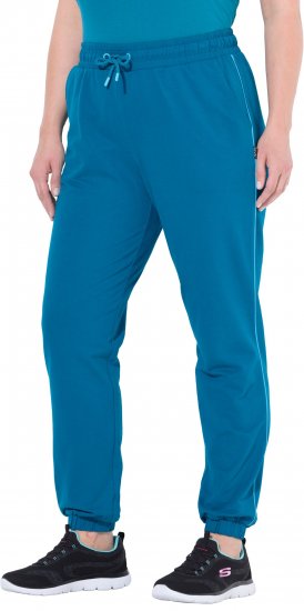 Ulla Popken Contrast Piping Joggers Blue - Jeans & Broeken in Grote Maten – Plus Size - 