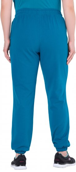 Ulla Popken Contrast Piping Joggers Blue - Jeans & Broeken in Grote Maten – Plus Size - 