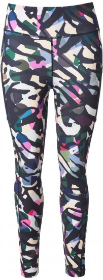 Ulla Popken Quick Drying Botanical Print Sport Leggings Black - Jeans & Broeken in Grote Maten – Plus Size - 