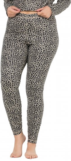 Ulla Popken Leopard Print Ski Leggings Black - Jeans & Broeken in Grote Maten – Plus Size - 