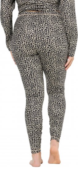 Ulla Popken Leopard Print Ski Leggings Black - Jeans & Broeken in Grote Maten – Plus Size - 
