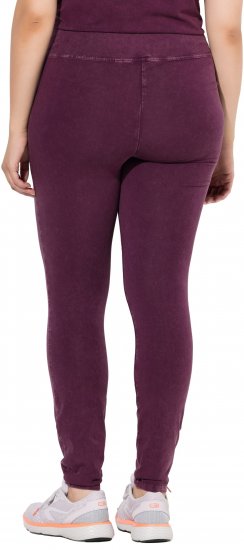 Ulla Popken Acid Wash Decorative Seam Leggings Purple - Jeans & Broeken in Grote Maten – Plus Size - 