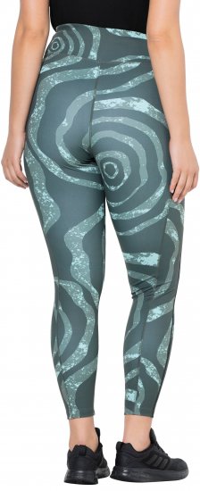 Ulla Popken Quick Drying Ripple Print Sport Leggings Black - Jeans & Broeken in Grote Maten – Plus Size - 