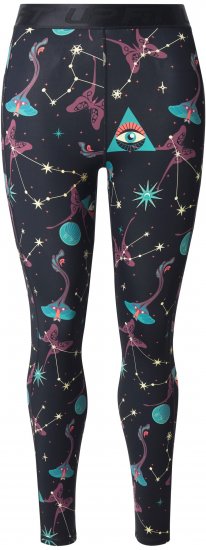 Ulla Popken Quick Drying Celestial Print Sport Leggings Black - Jeans & Broeken in Grote Maten – Plus Size - 