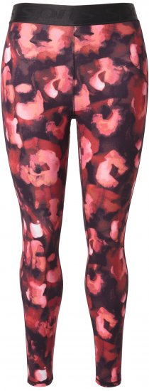 Ulla Popken Abstract Flower Print Performance Leggings Red - Jeans & Broeken in Grote Maten – Plus Size - 