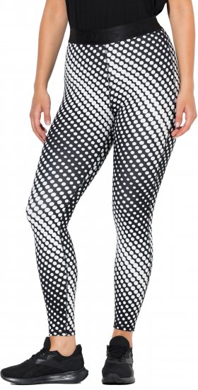 Ulla Popken Polka Dot Performance Leggings Black - Jeans & Broeken in Grote Maten – Plus Size - 