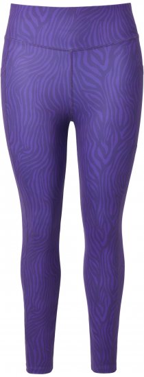 Ulla Popken Neon Zebra Print Performance Leggings Purple - Jeans & Broeken in Grote Maten – Plus Size - 