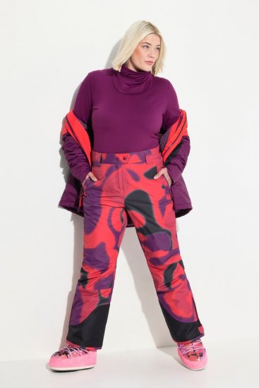 Ulla Popken Hyprar Ski Pants Waterproof Velcro Closure Shaped Knees Berry Pink - Skikleding - 