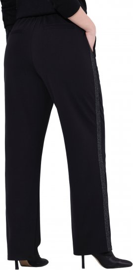 Ulla Popken Rose Wide Leg Stretch Waist Trousers Black - Jeans & Broeken in Grote Maten – Plus Size - 