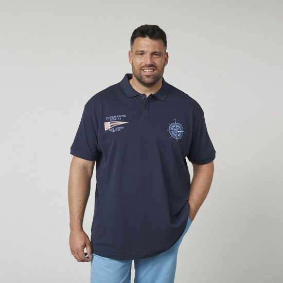 North Latitude 61129 Piqué Poloshirt met Borstborduursel Marineblauw - Polo shirts - Grote Maten Poloshirts Heren