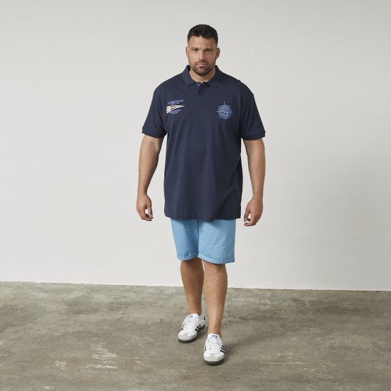 North Latitude 61129 Piqué Poloshirt met Borstborduursel Marineblauw - Polo shirts - Grote Maten Poloshirts Heren