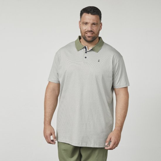 North Latitude 61136 Gestreept Garen-Geverfd Poloshirt Olijfgroen - Polo shirts - Grote Maten Poloshirts Heren