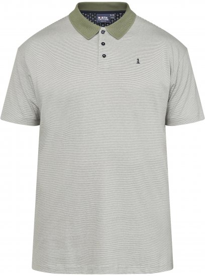 North Latitude 61136 Gestreept Garen-Geverfd Poloshirt Olijfgroen - Polo shirts - Grote Maten Poloshirts Heren