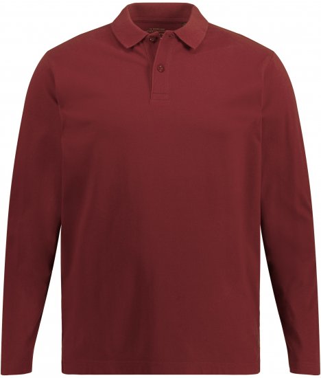 JP1880 Polo Shirt Long Sleeve Piqué Red - Polo shirts - Grote Maten Poloshirts Heren
