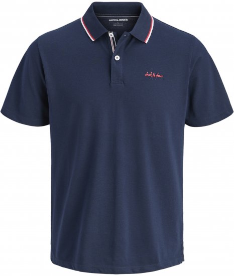 Jack & Jones Blaze Short Sleeve Polo Navy - Polo shirts - Grote Maten Poloshirts Heren