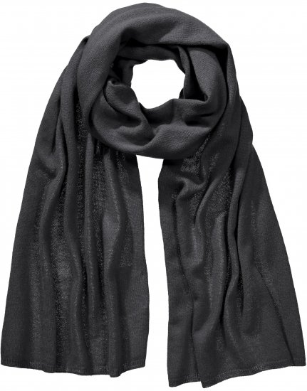 Ulla Popken Virgin Wool Cashmere Mix Scarf Black - Accessoires - 