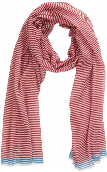 Ulla Popken Thin Stripe Color Contrast Scarf Salsa - Accessoires - 