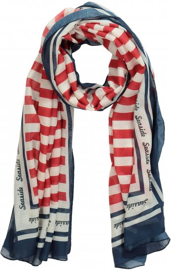 Ulla Popken Mix Stripe Scarf Forest Green - Accessoires - 