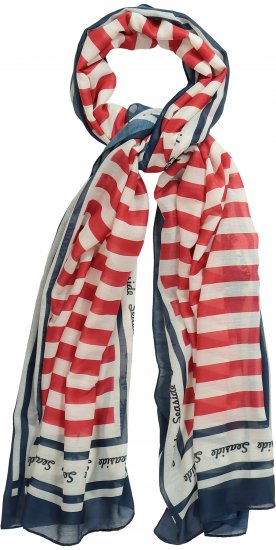 Ulla Popken Mix Stripe Scarf Forest Green - Accessoires - 