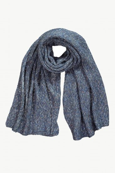 Ulla Popken Heather Knit Wool Blend Scarf Navy - Accessoires - 