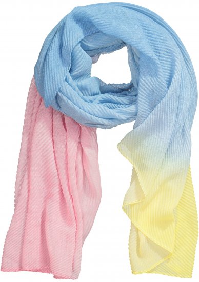 Ulla Popken Pleated Color Gradient Scarf Light Blue - Accessoires - 