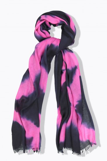 Ulla Popken Two Tone Fringed Hem Scarf Bold Pink - Accessoires - 