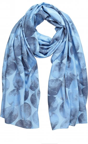 Ulla Popken Circle Print Scarf Blue - Accessoires - 