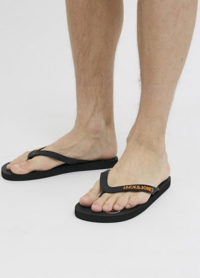 Jack & Jones Logo Palm Print Flip Flop Slippers Anthracite - Herenschoenen 40-52 - 