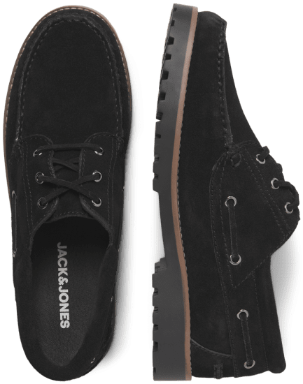 Jack & Jones Brooklyn Suede Boat Shoes Black - Herenschoenen 40-52 - 
