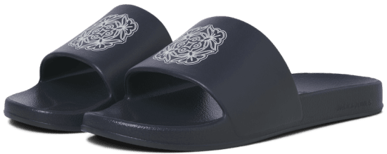 Jack & Jones Flower Sliders Black - Herenschoenen 40-52 - 