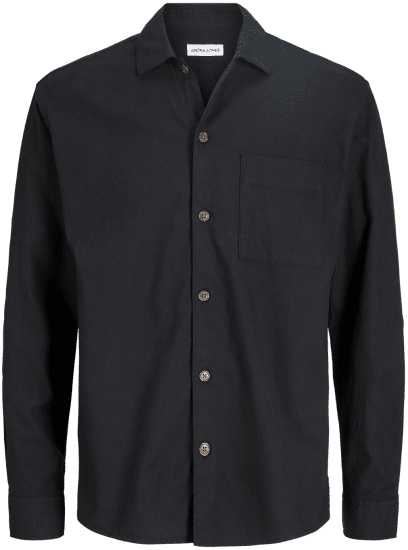 Jack & Jones TRISTAN Overshirt Long Sleeve Black - Hemden - Overhemden Grote Maten Heren