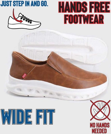 D555 Carlisle 1 D555 Kingsize Hands Free Shoes Dark Tan - Herenschoenen 40-52 - 