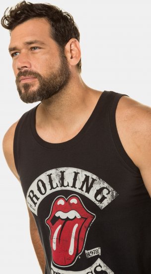 JP1880 Rolling Stones Graphic Band Tank Top Black - T-shirts - Grote Maten T-shirts Heren
