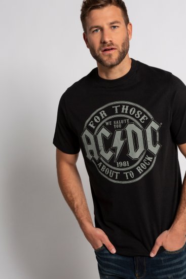 JP1880 AC/DC Graphic Comfort Fit Band T-Shirt Black - T-shirts - Grote Maten T-shirts Heren