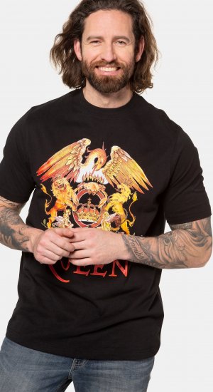 JP1880 Queen Graphic Comfort Fit Band T-Shirt Black - T-shirts - Grote Maten T-shirts Heren