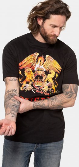 JP1880 Queen Graphic Comfort Fit Band T-Shirt Black - T-shirts - Grote Maten T-shirts Heren