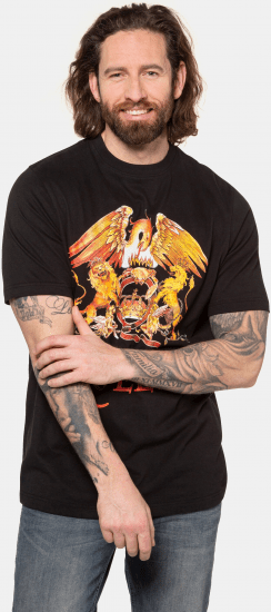 JP1880 Queen Graphic Comfort Fit Band T-Shirt Black - T-shirts - Grote Maten T-shirts Heren