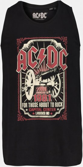 JP1880 AC/DC Graphic Band Tank Top Black - T-shirts - Grote Maten T-shirts Heren