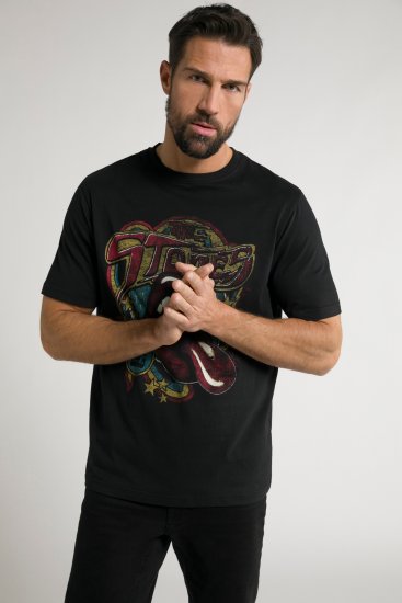 JP1880 Rolling Stones Graphic Band T-Shirt Black - T-shirts - Grote Maten T-shirts Heren