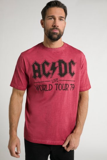 JP1880 AC/DC World Tour Graphic Comfort Fit Band T-Shirt Dark Red - T-shirts - Grote Maten T-shirts Heren