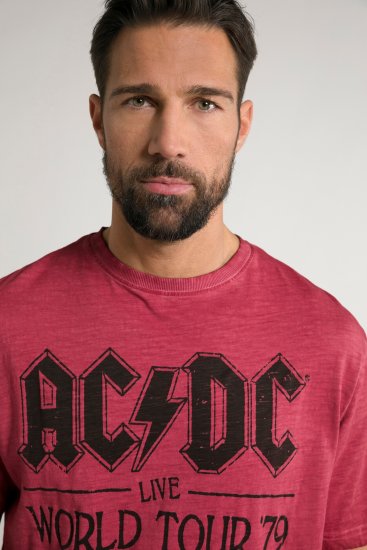 JP1880 AC/DC World Tour Graphic Comfort Fit Band T-Shirt Dark Red - T-shirts - Grote Maten T-shirts Heren