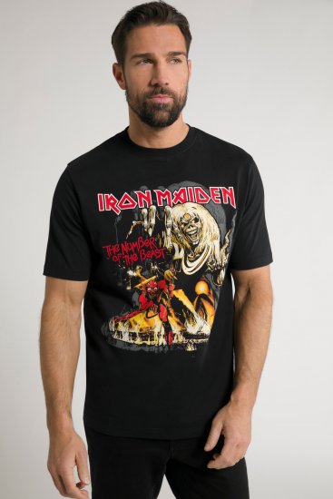 JP1880 Iron Maiden - Number of the Beast Graphic Comfort Fit Band T-Shirt Black - T-shirts - Grote Maten T-shirts Heren