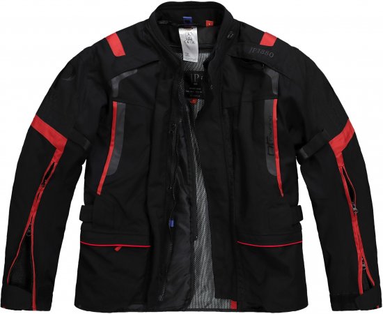 JP1880 Sporty Touring Motorcycle Jacket Black & Red - Motorkleding in plusmaten - Motorkleding in grote maten voor mannen